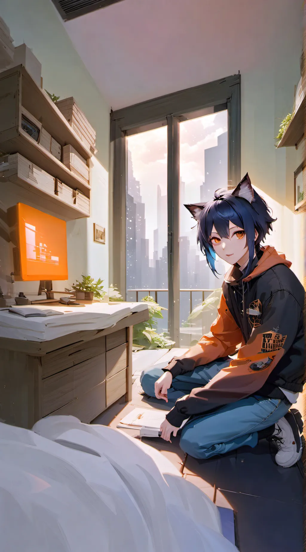 ai character: sky background