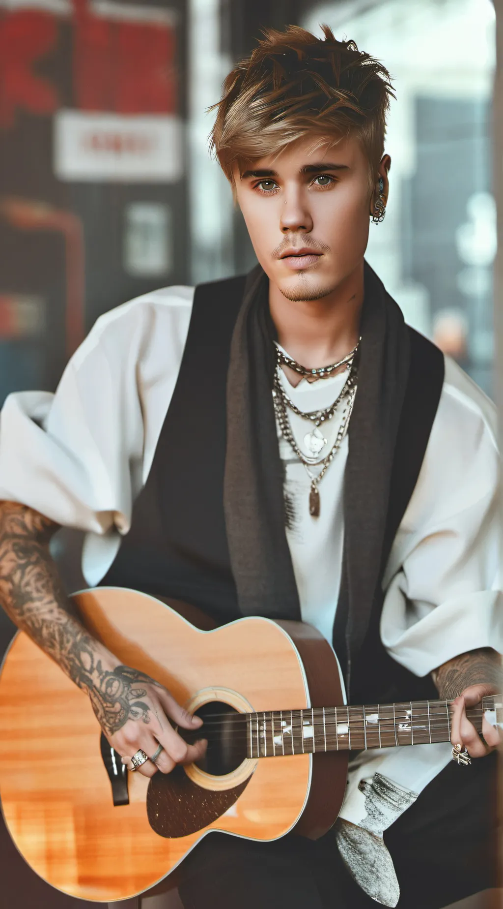 ai character: Justin Bieber background