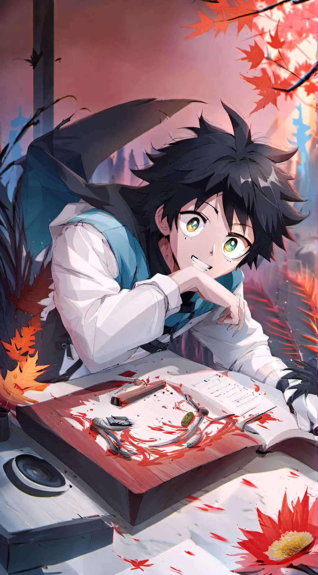 ai character: MHA VACATION  background