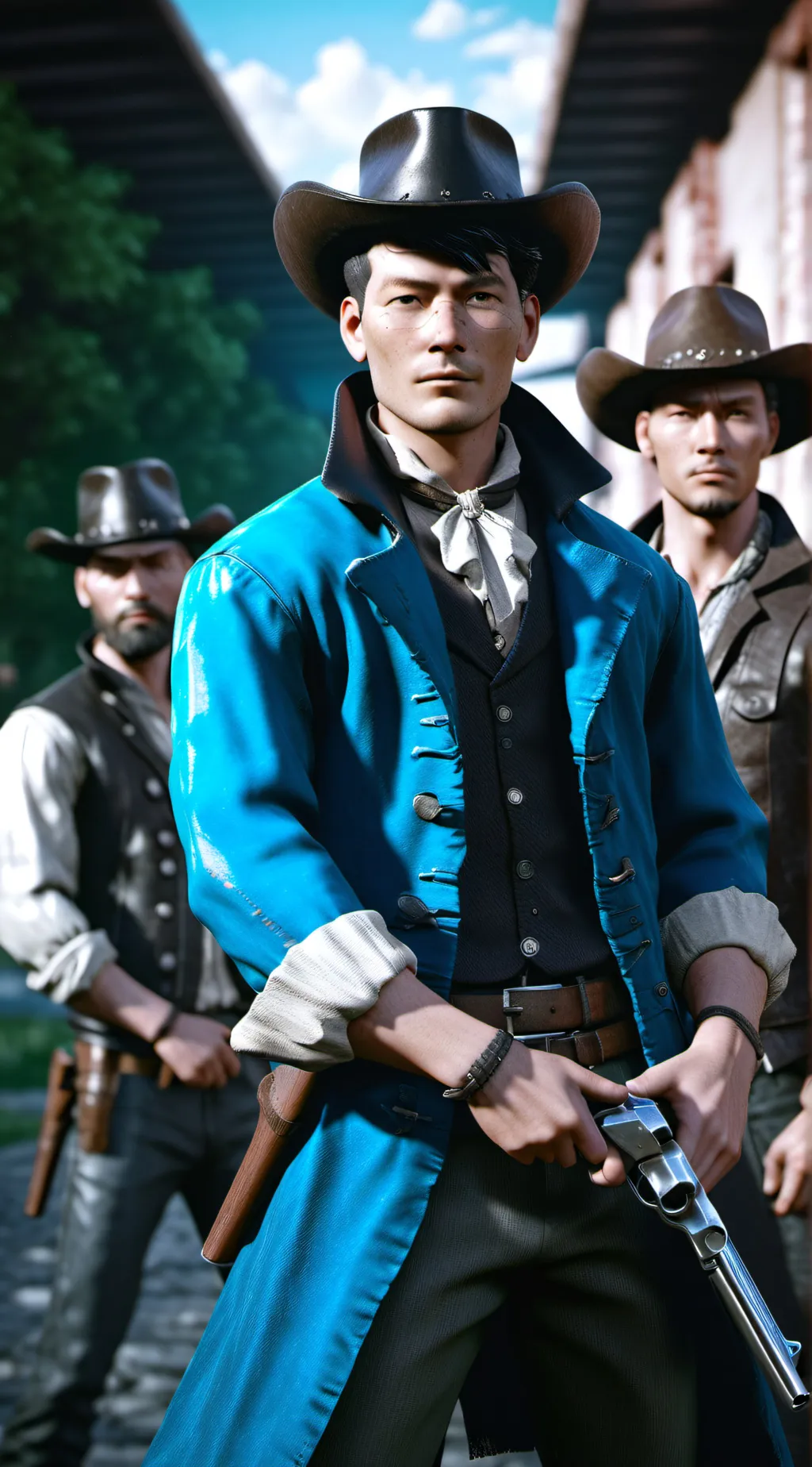 ai character: Wild West Outlaw background