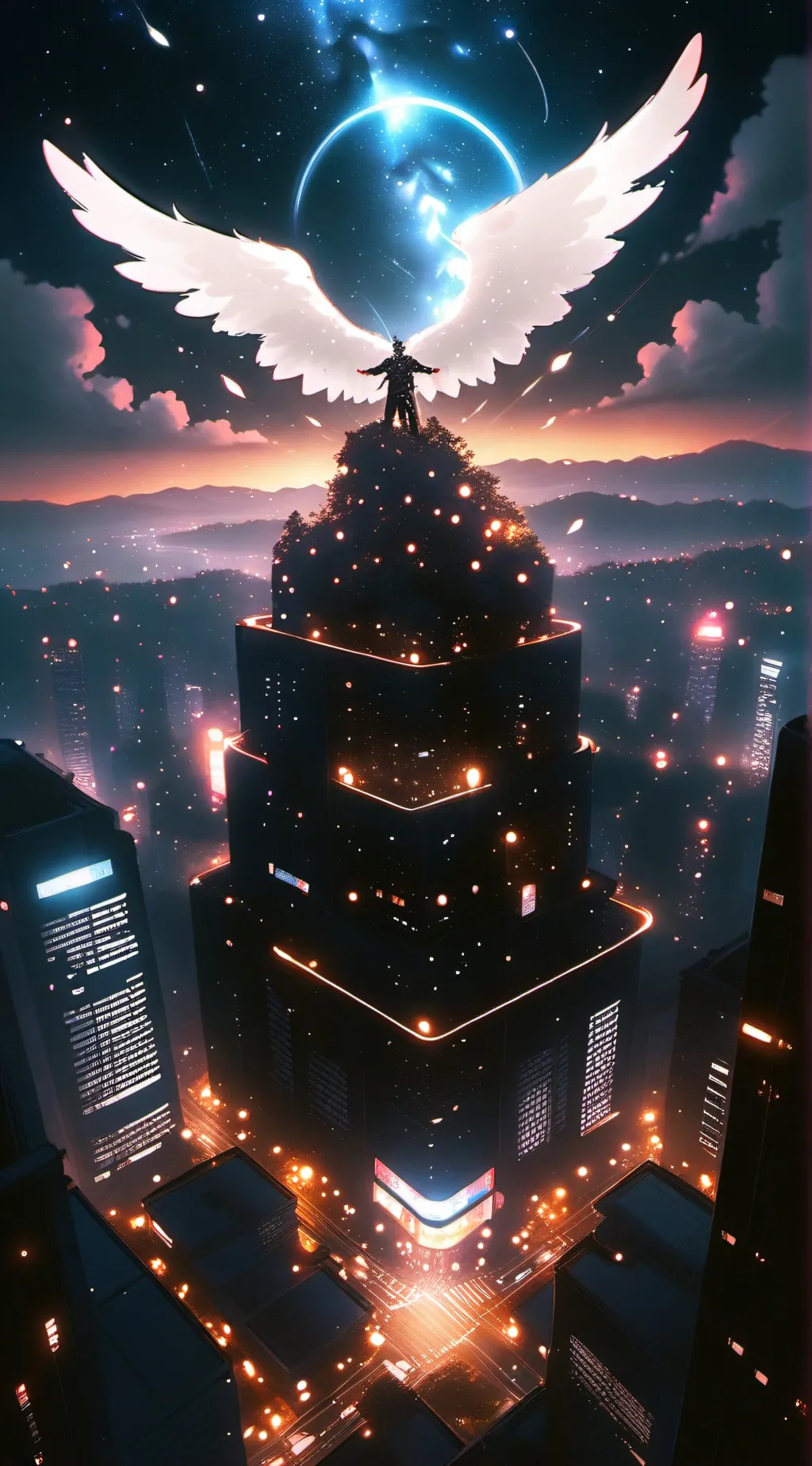 ai character: giantfallingangel background