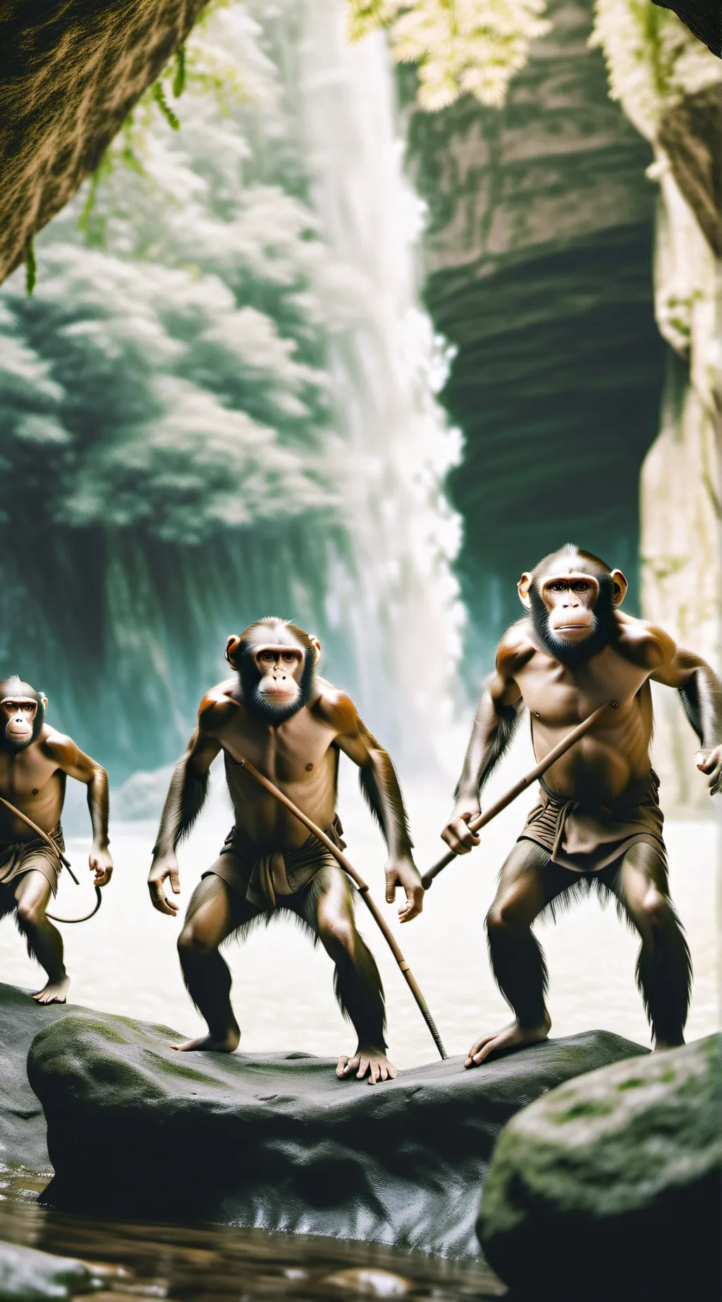 ai character: Cave men background