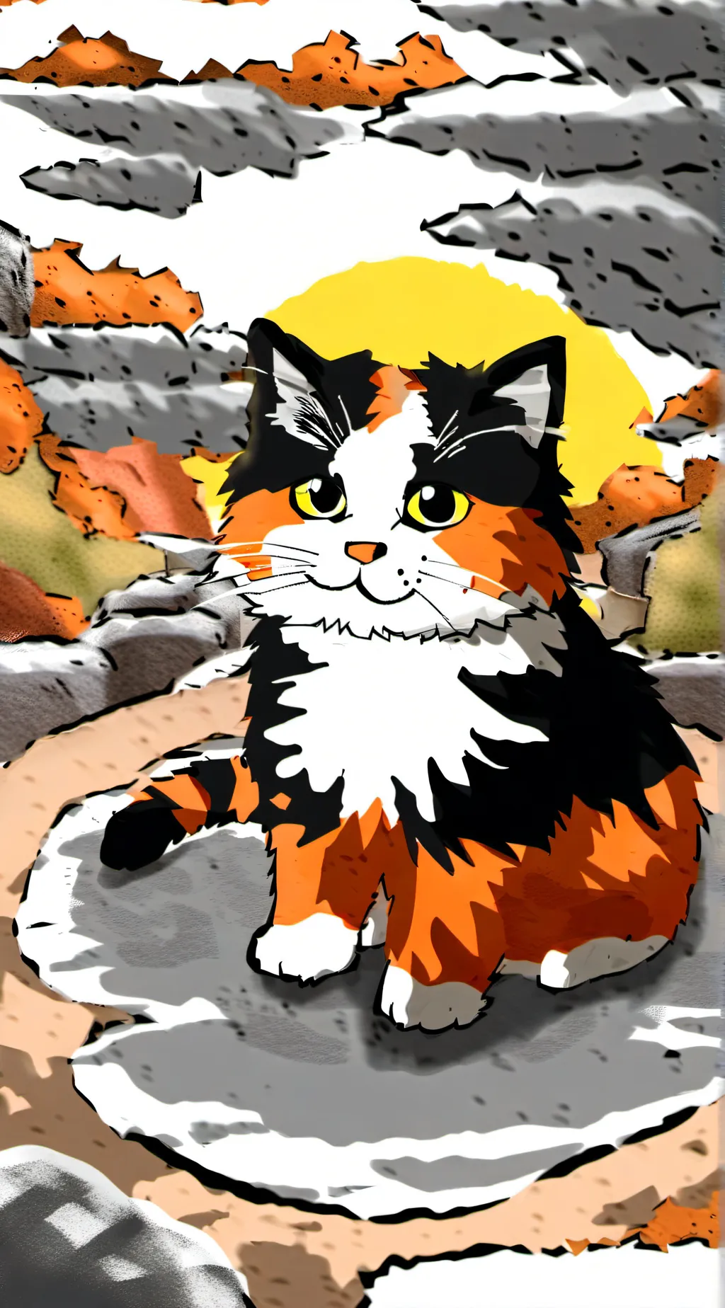 ai character: My calico cat  background