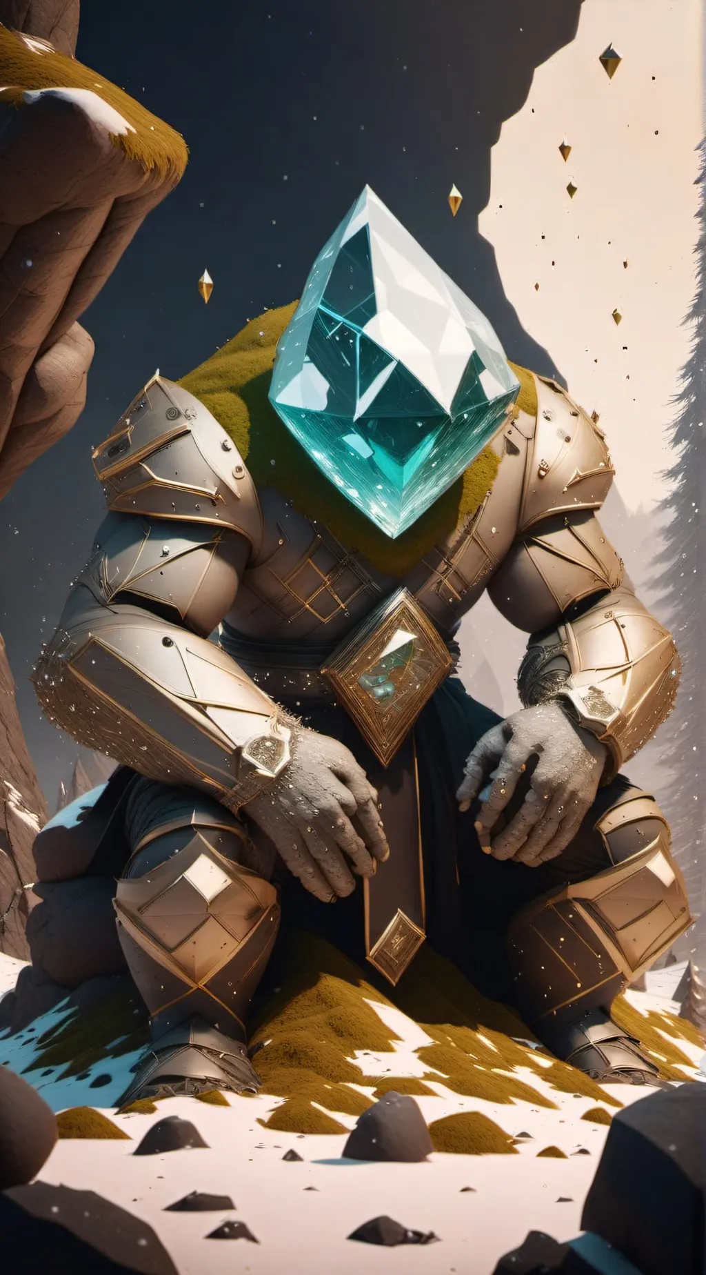 ai character: diamond golem background