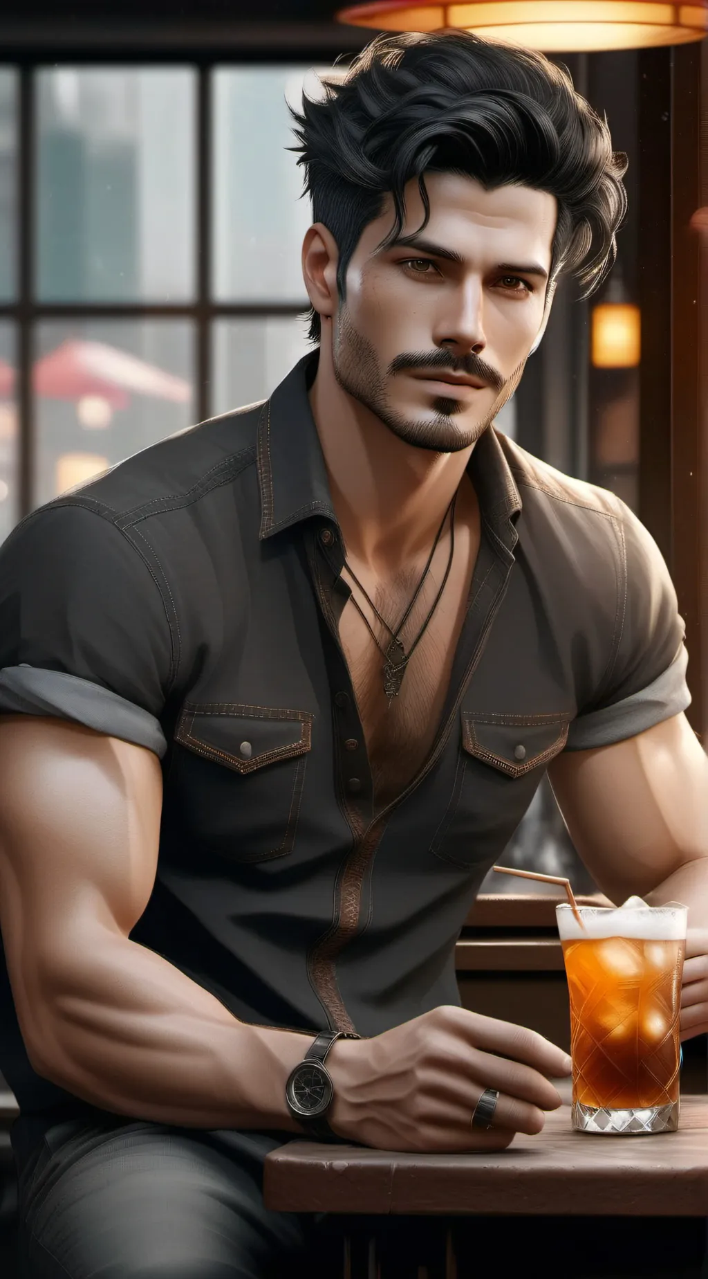 ai character: Tray background