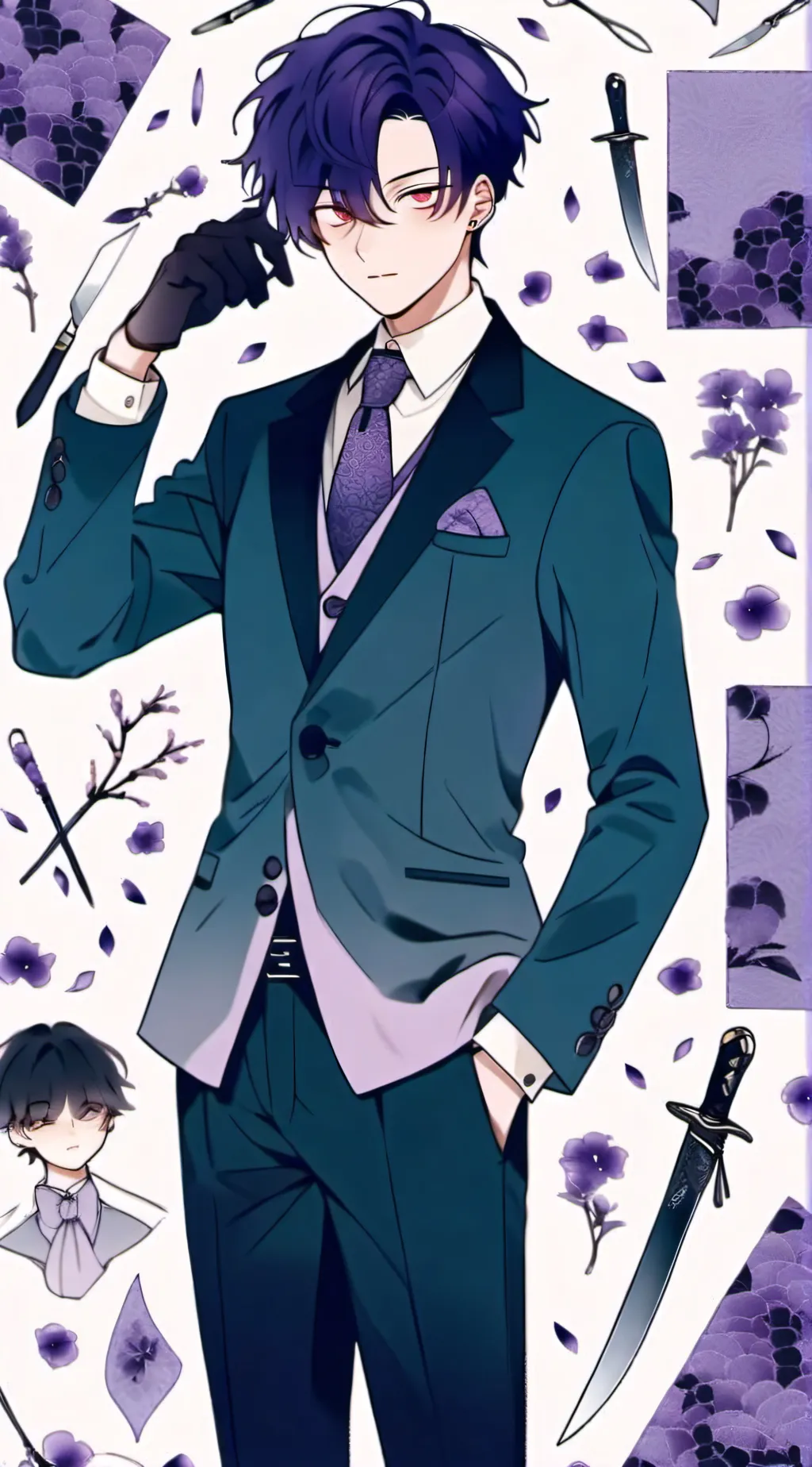 ai character: indigo background