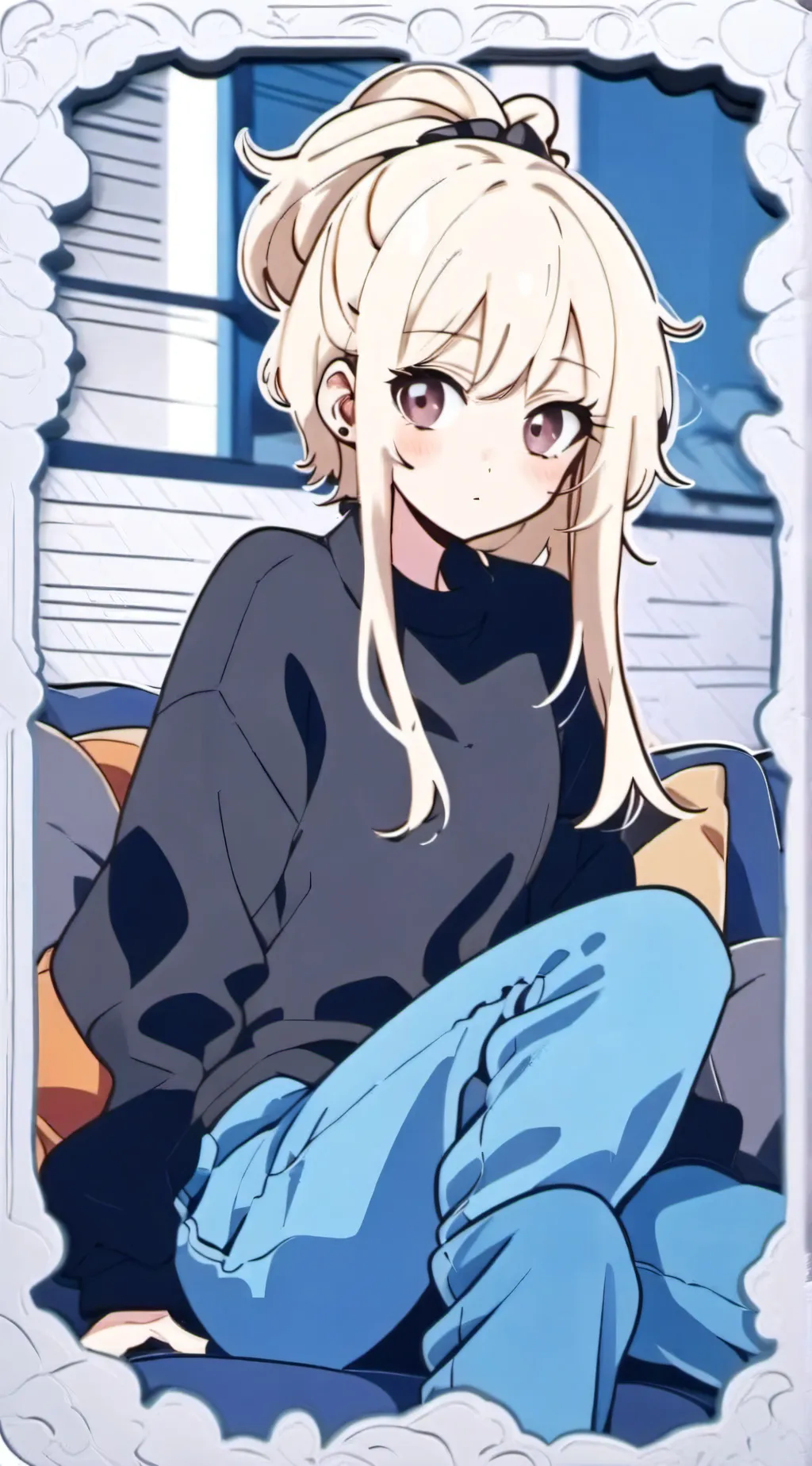 ai character: snowflake background