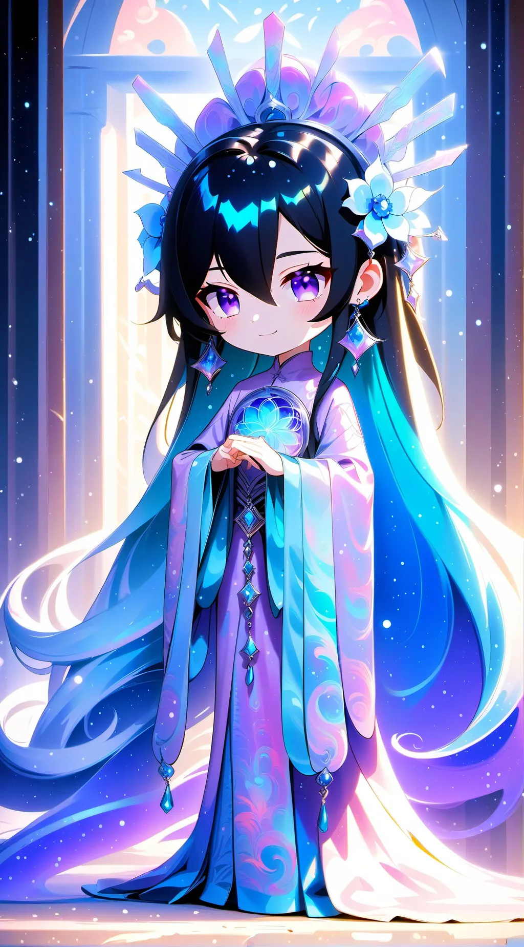 ai character: smiling critters background