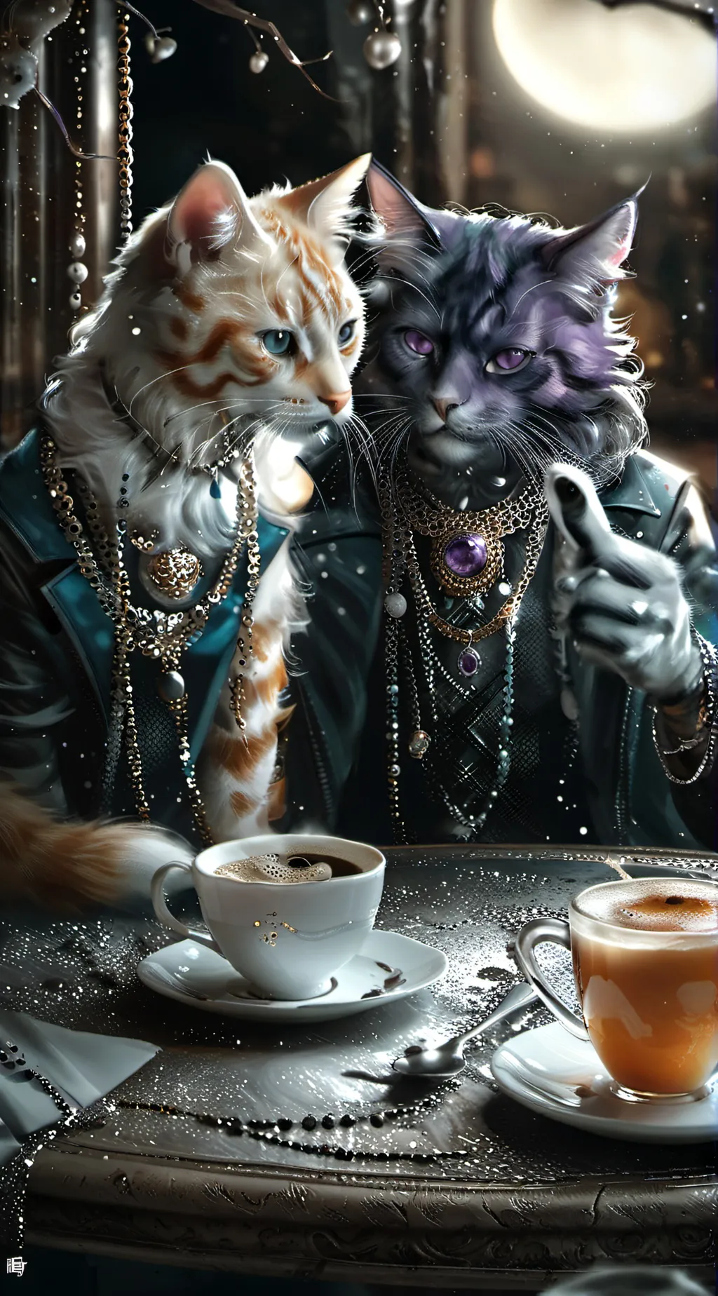 ai character: Catnapvs.catfeine  background