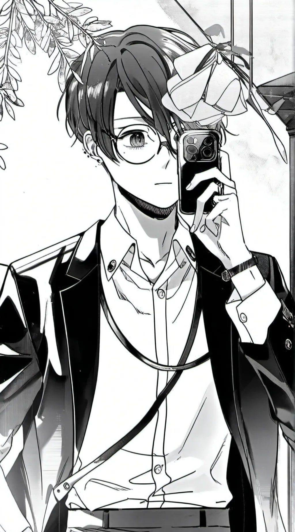 ai character: Phone guy. 🍷🗿 background