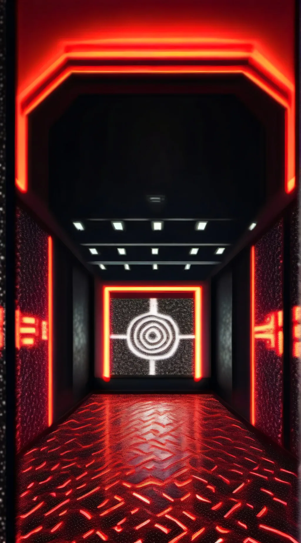 ai character: Behind door background