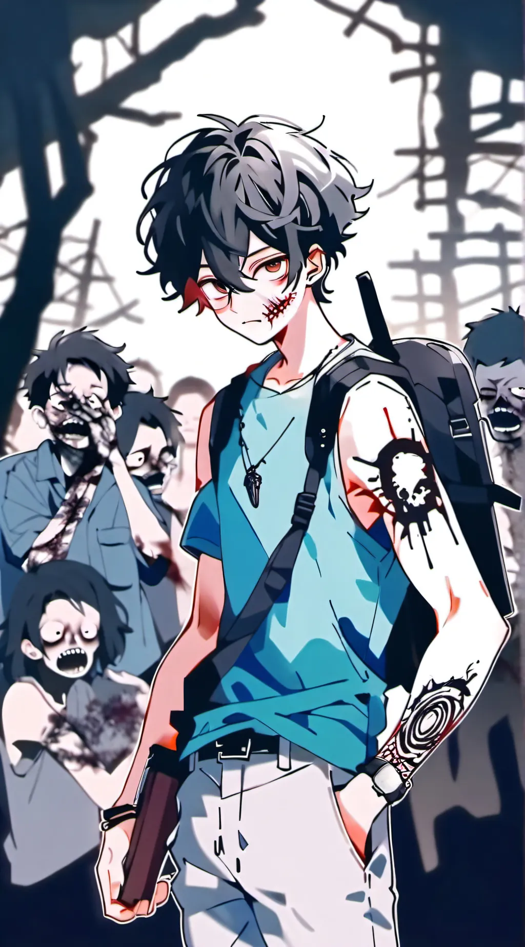 ai character: Zombie apocalypse  background