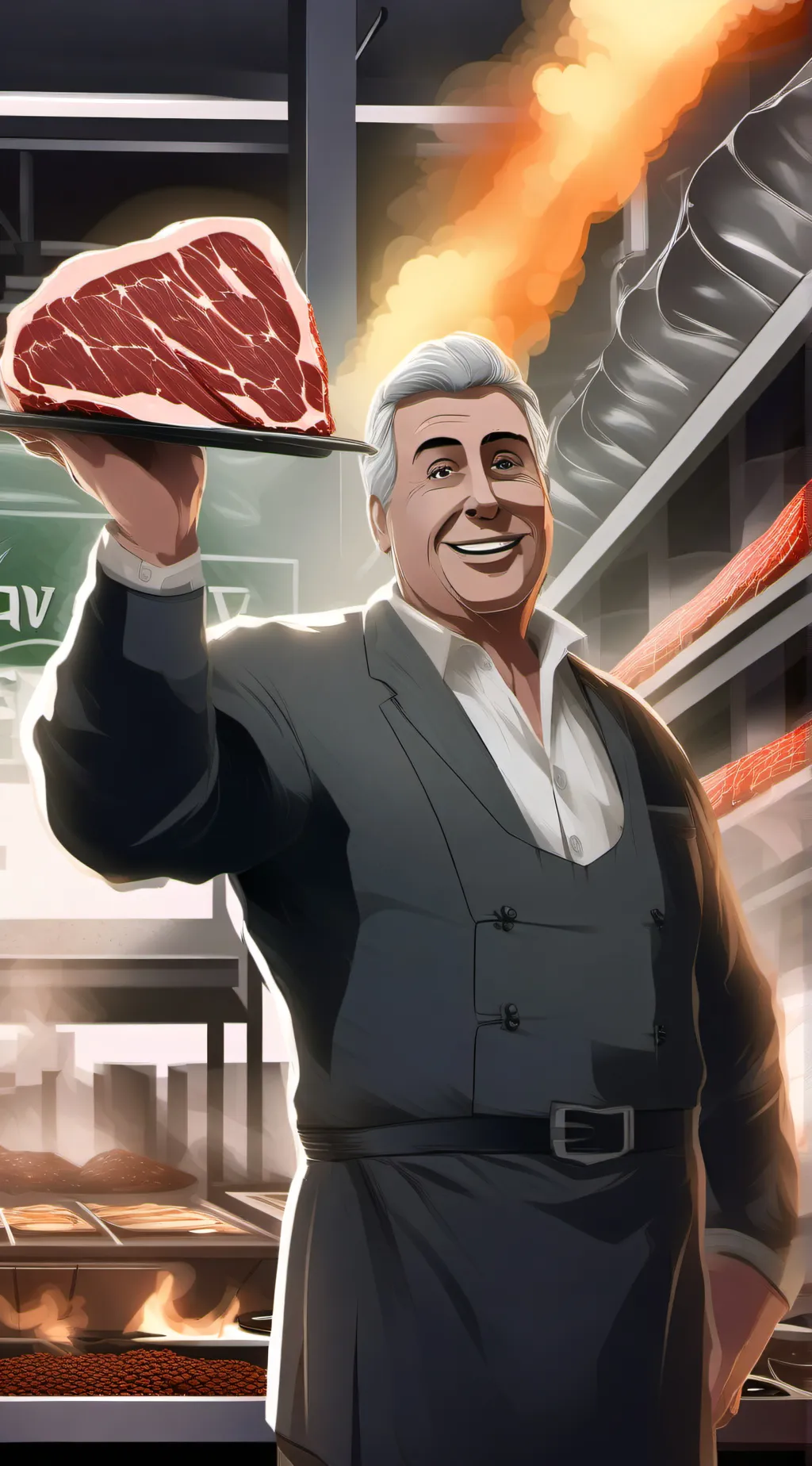 ai character: 🍖🍗Steak Master🍖🍗 background