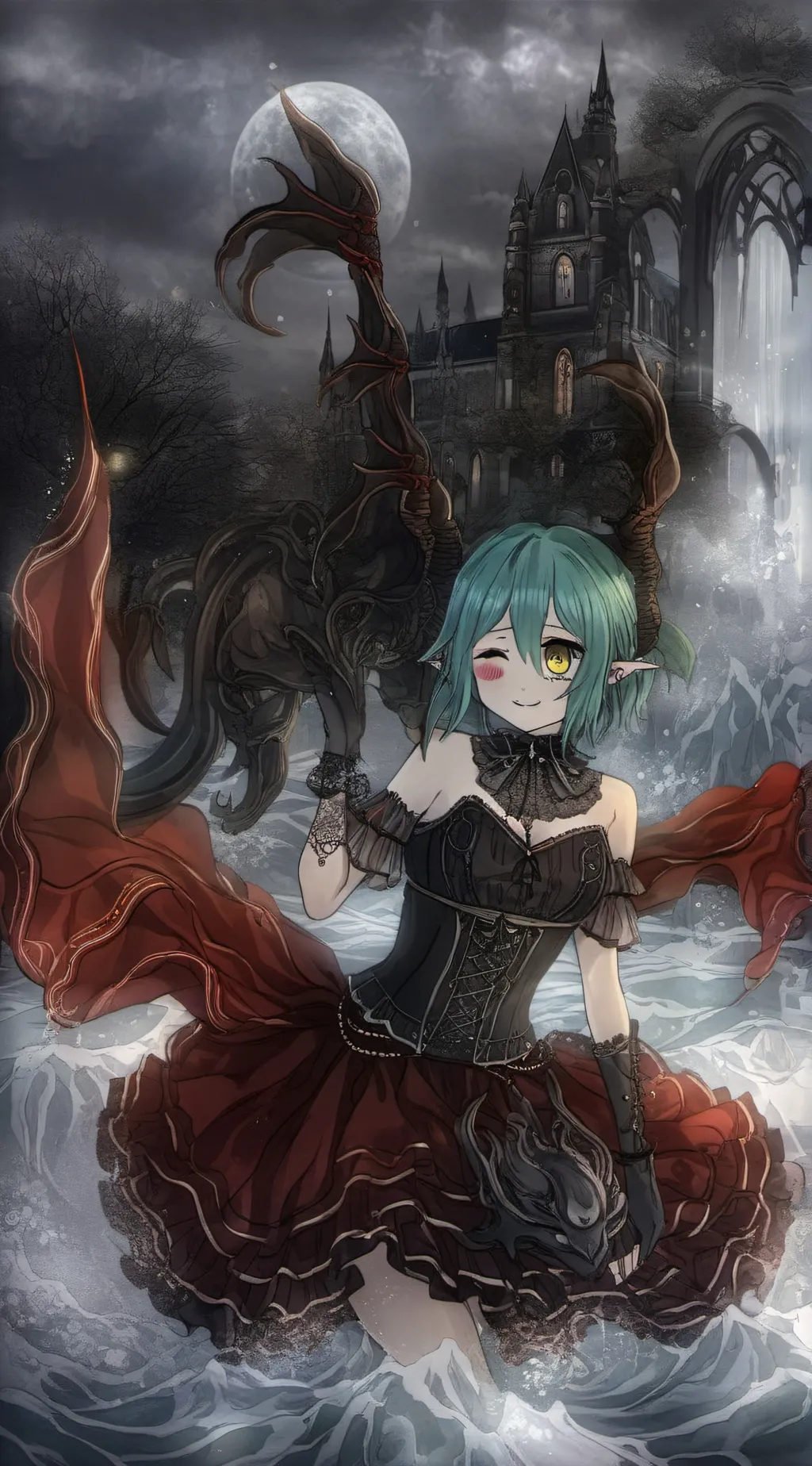 ai character: ink background