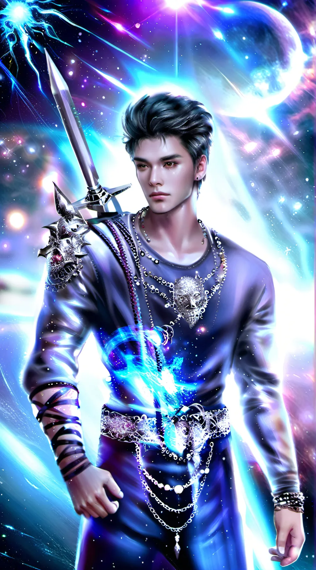 ai character: Young Gigachad background