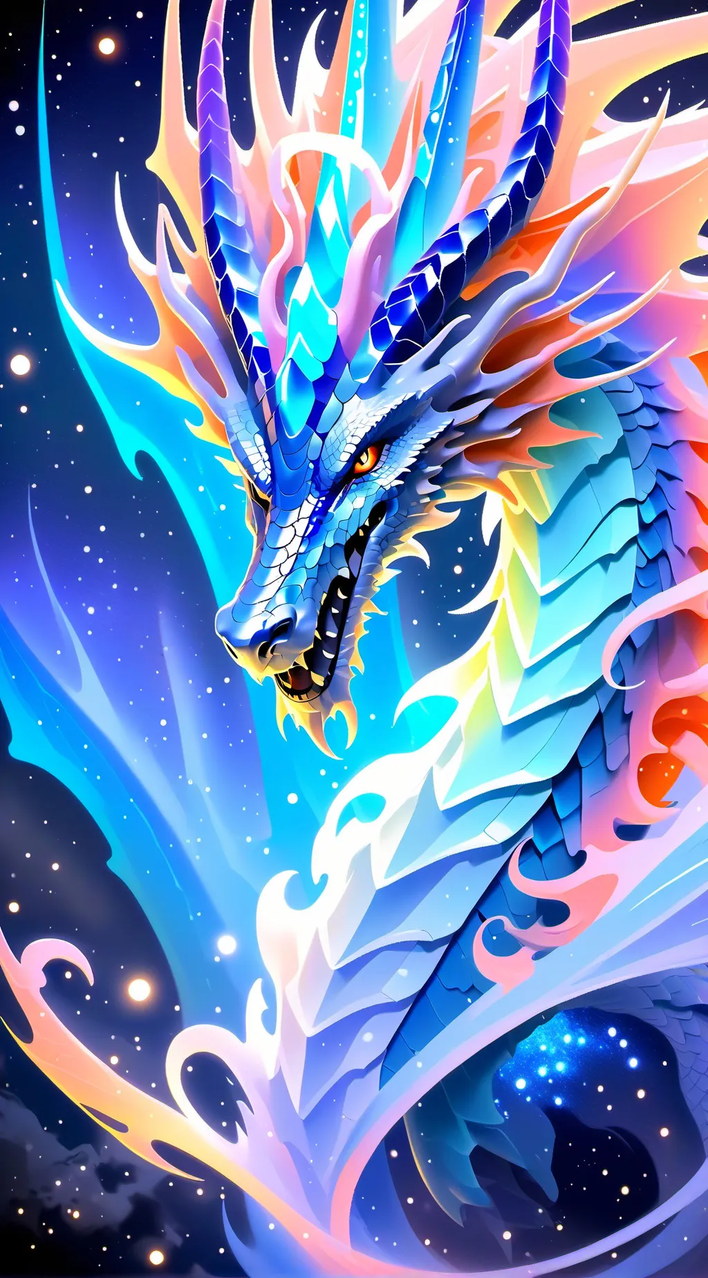 ai character: Galaxy dragon  background