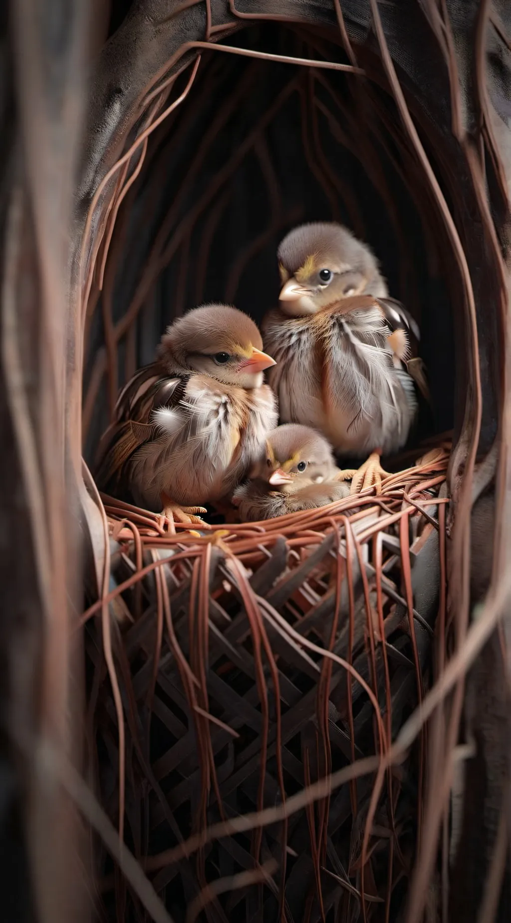 ai character: Baby birds background