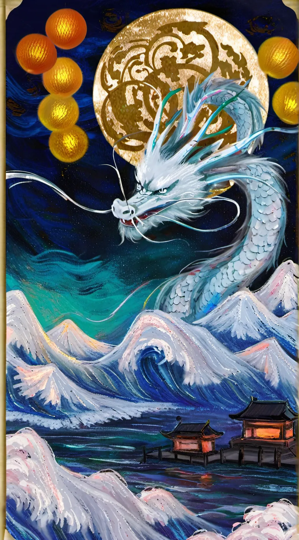 ai character: lunar year dragon background