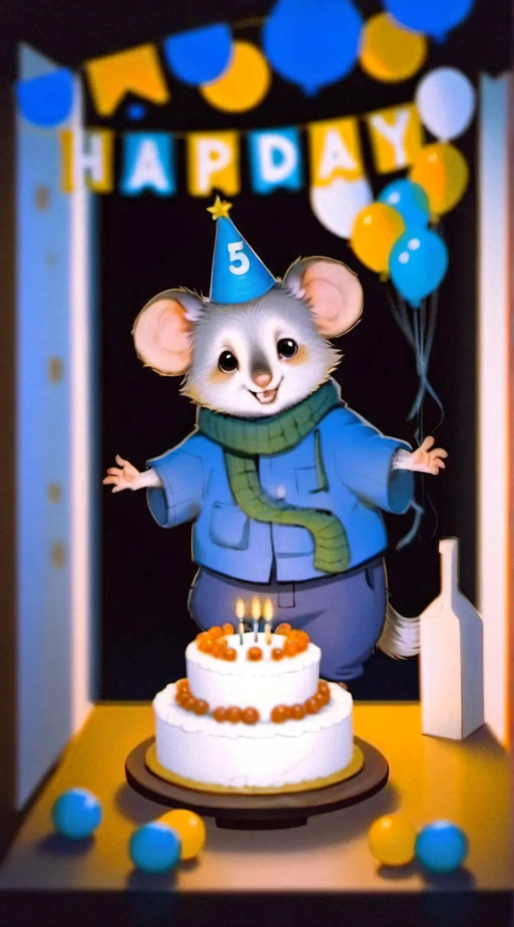 ai character: birthday party 🎉 background