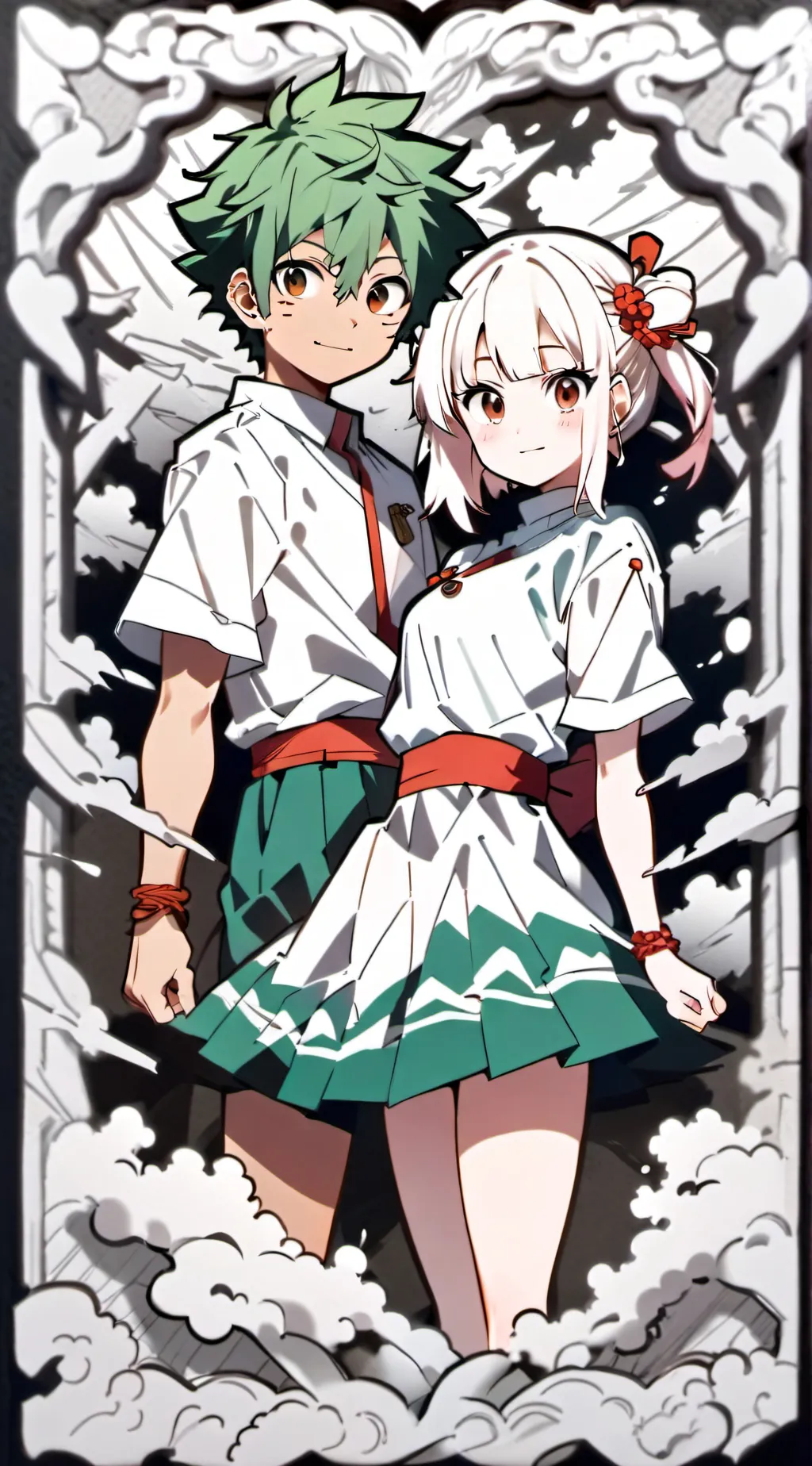 ai character: izuku x himiko💚💛 background