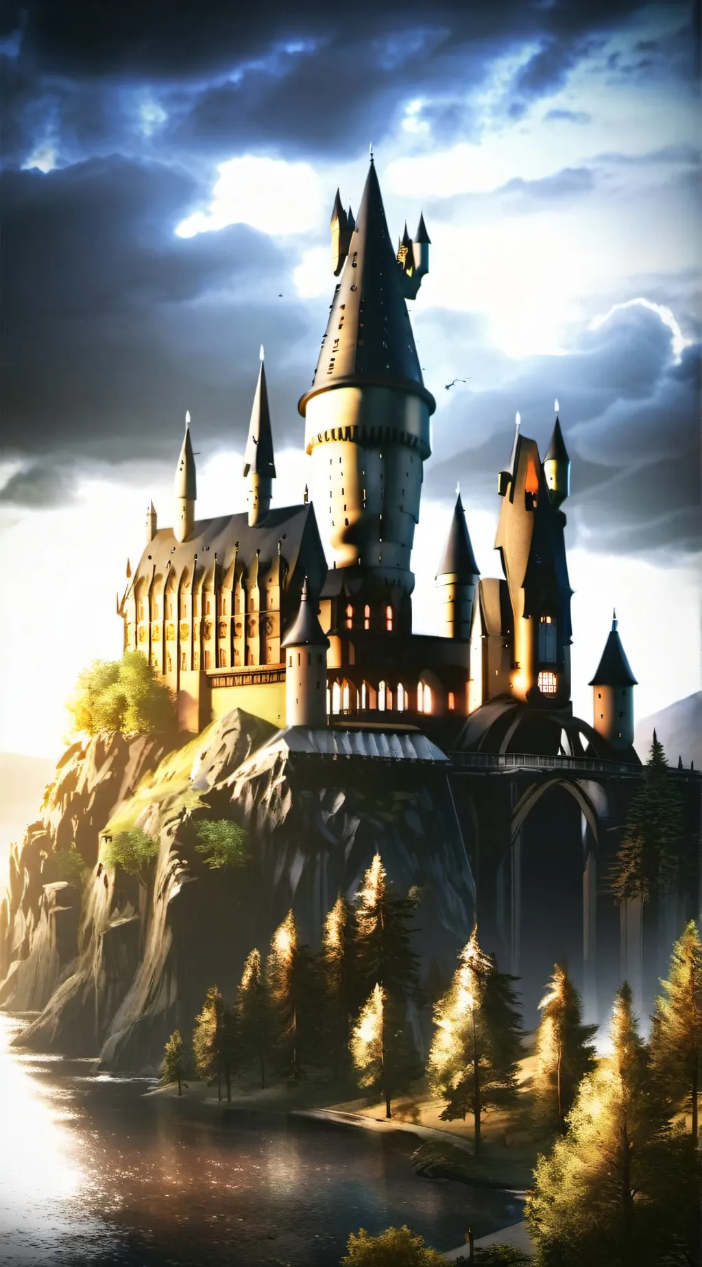 ai character: Hogwarts  background