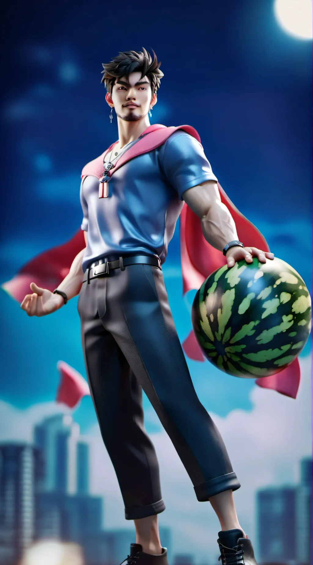 ai character: арбуз background