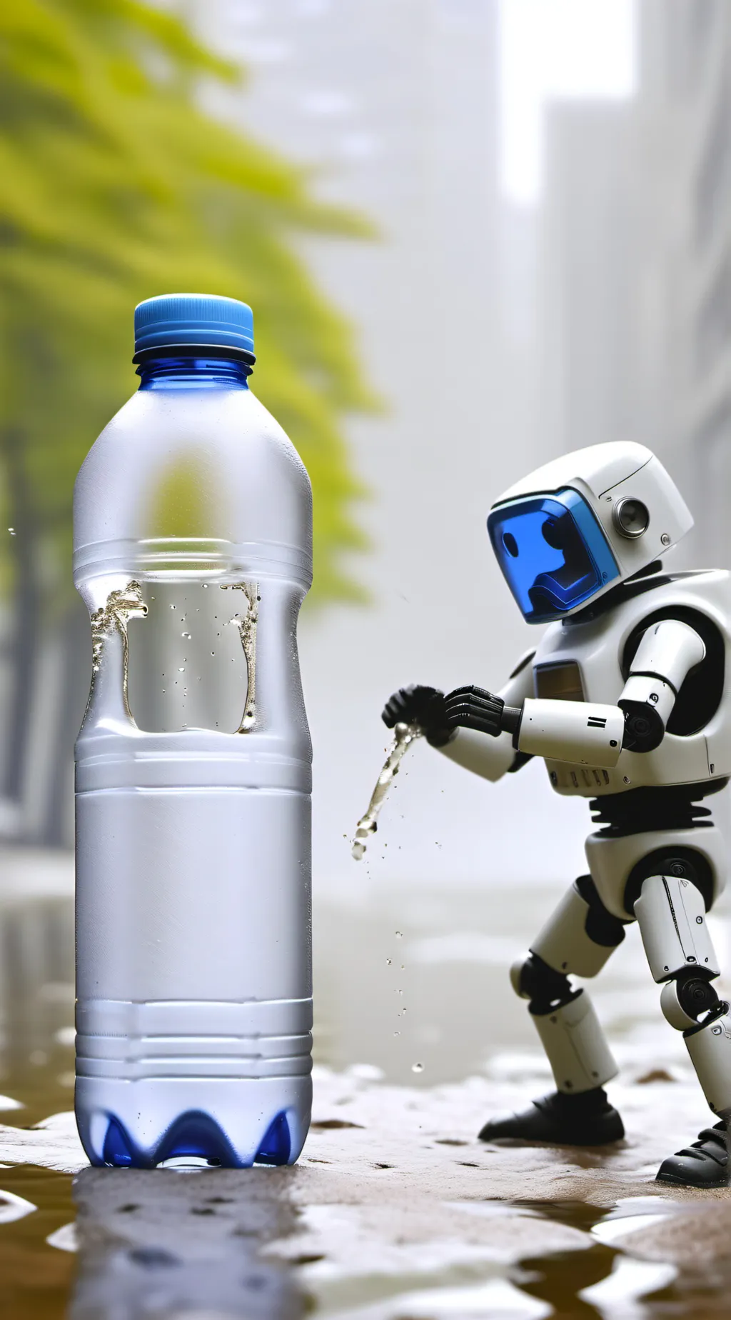 ai character: Water robot war background