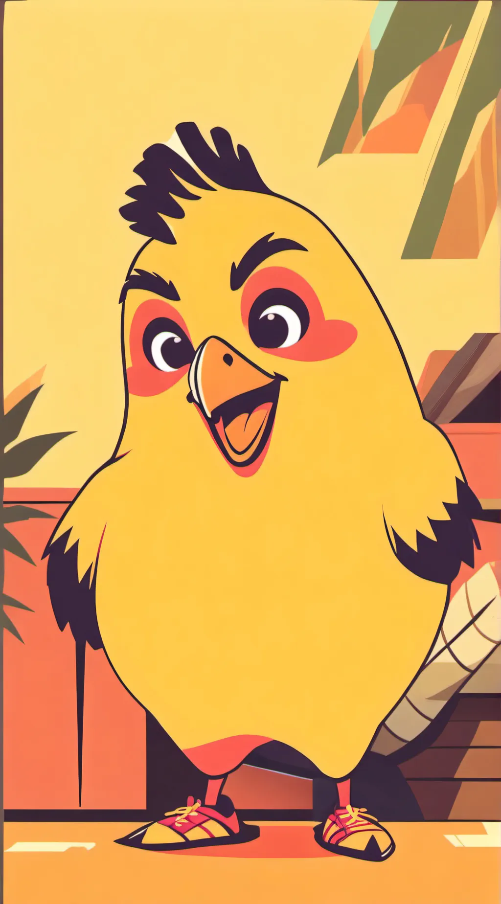 ai character: Kickin chicken  background