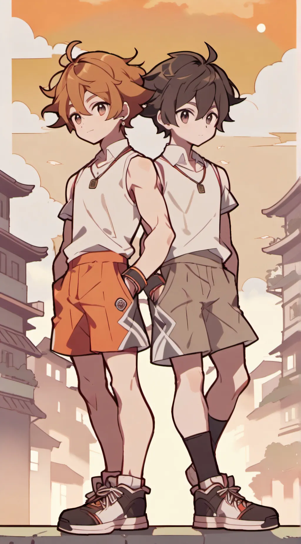 ai character: Bakugo and deku background