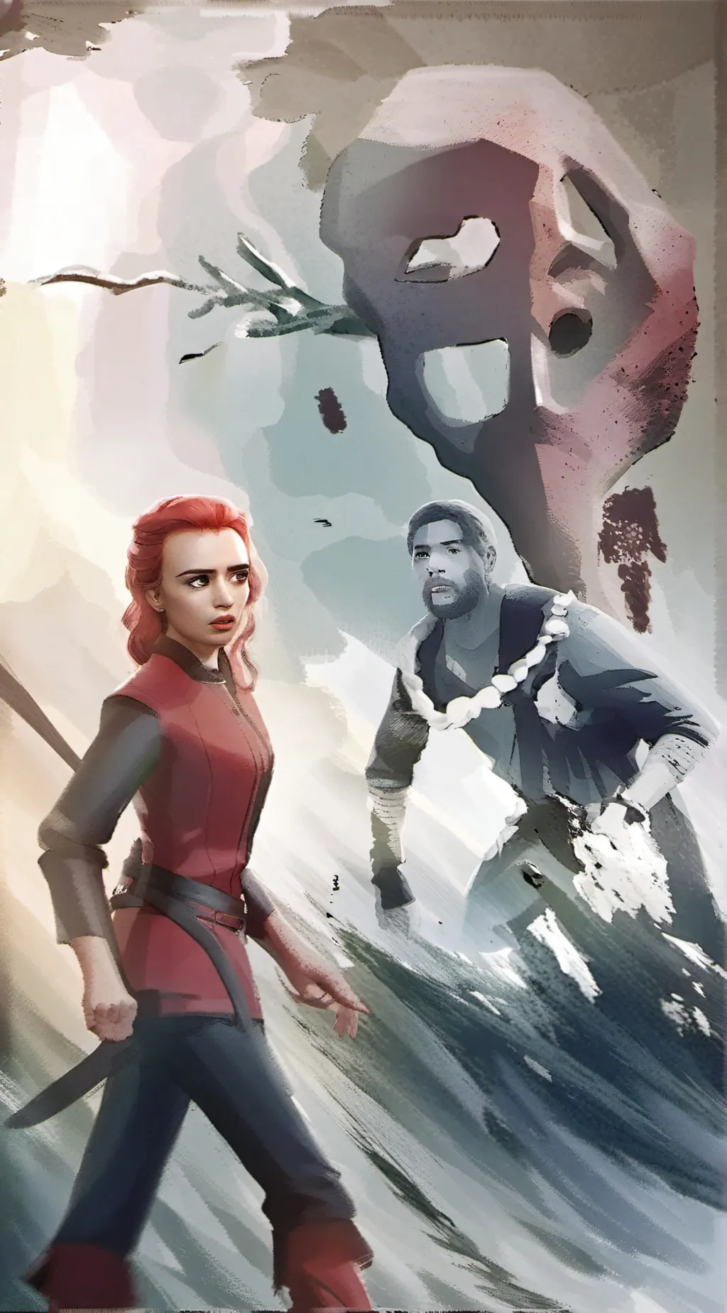 ai character: Red background