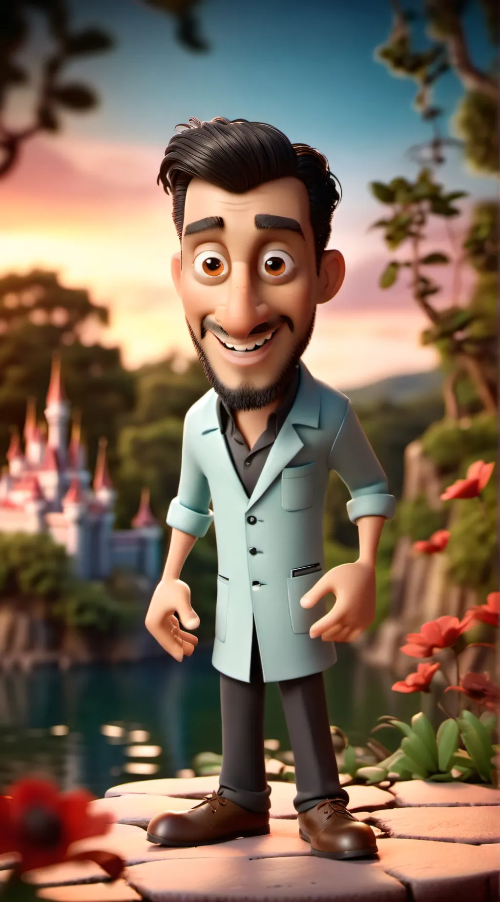 ai character: Skibidi man background