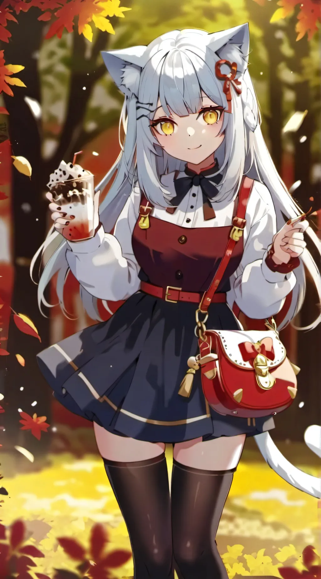 ai character: cat girl background