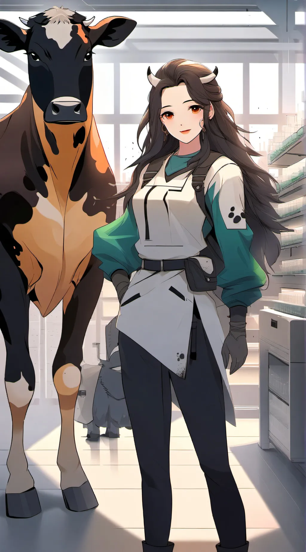 ai character: Zoey(cow scientis) background