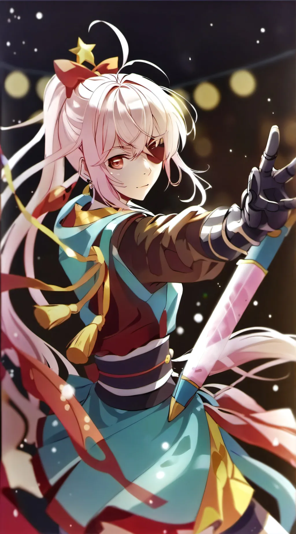 ai character: gojo but a girk background