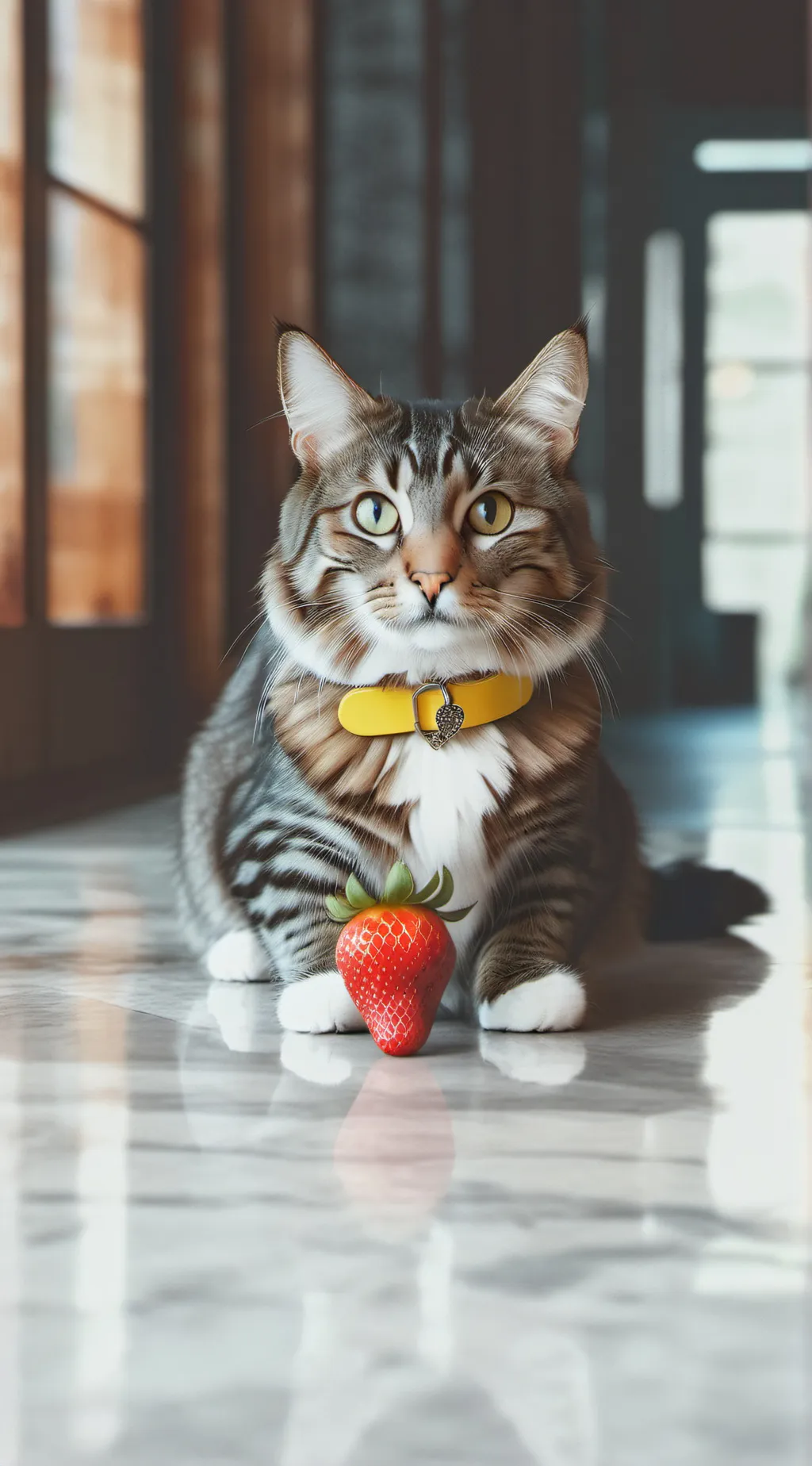 ai character: Strawberry  background