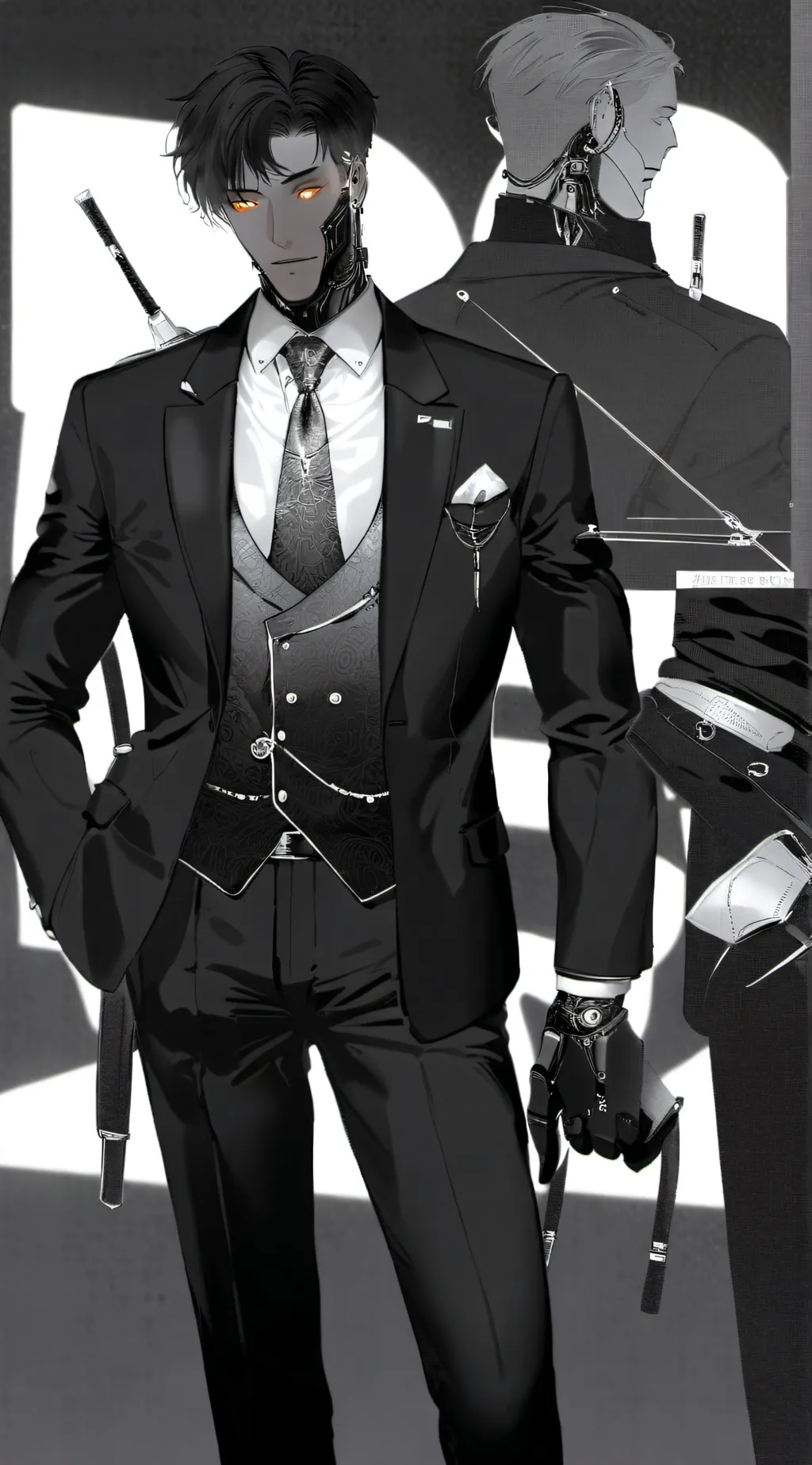 ai character: TV MAN  background