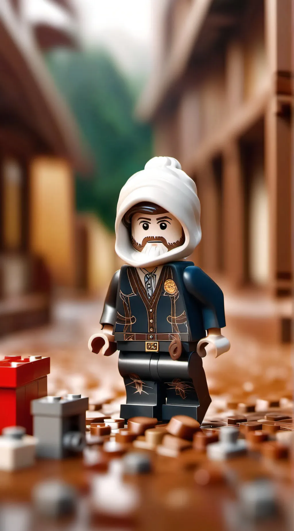 ai character: lego  background