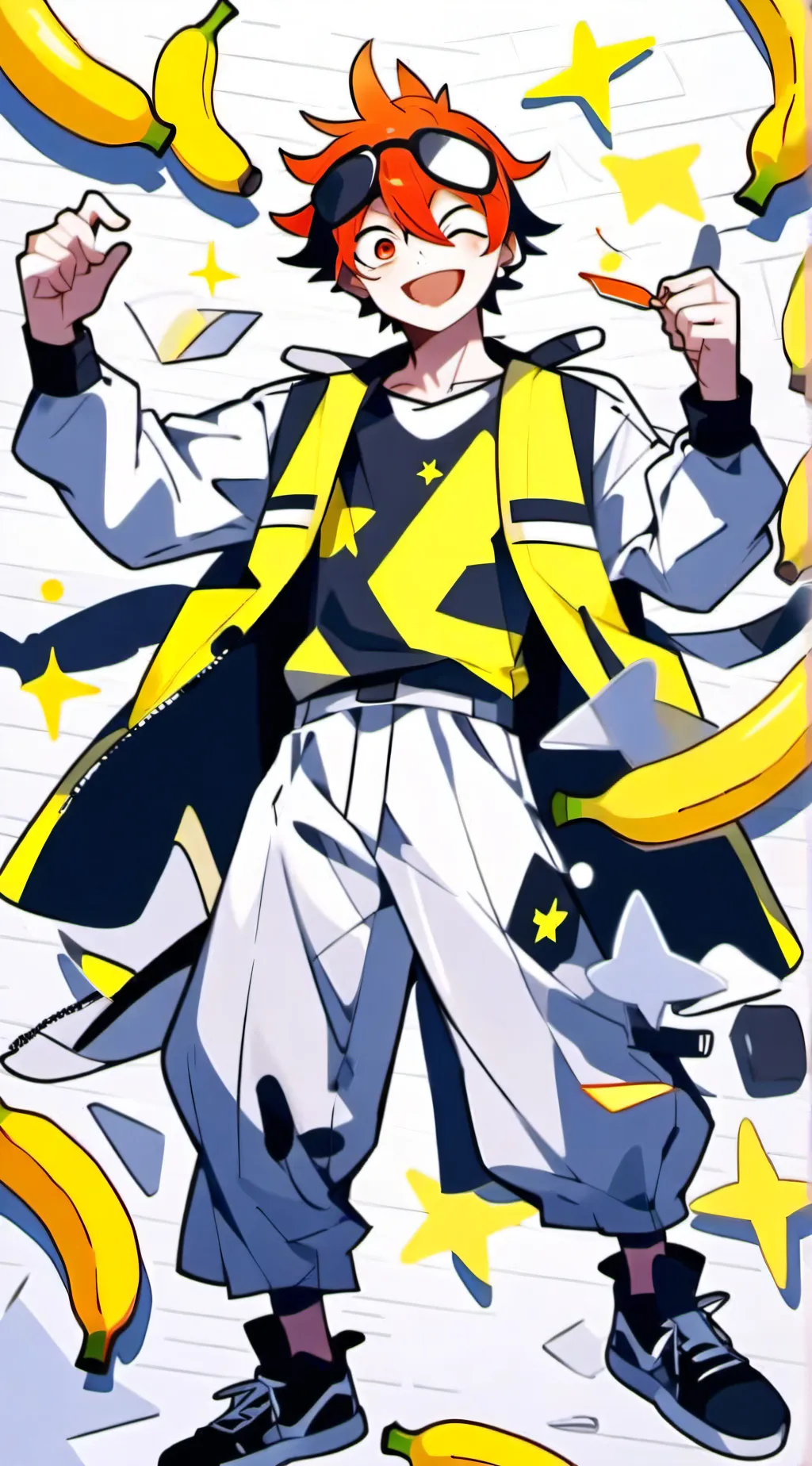 ai character: bananaman  background