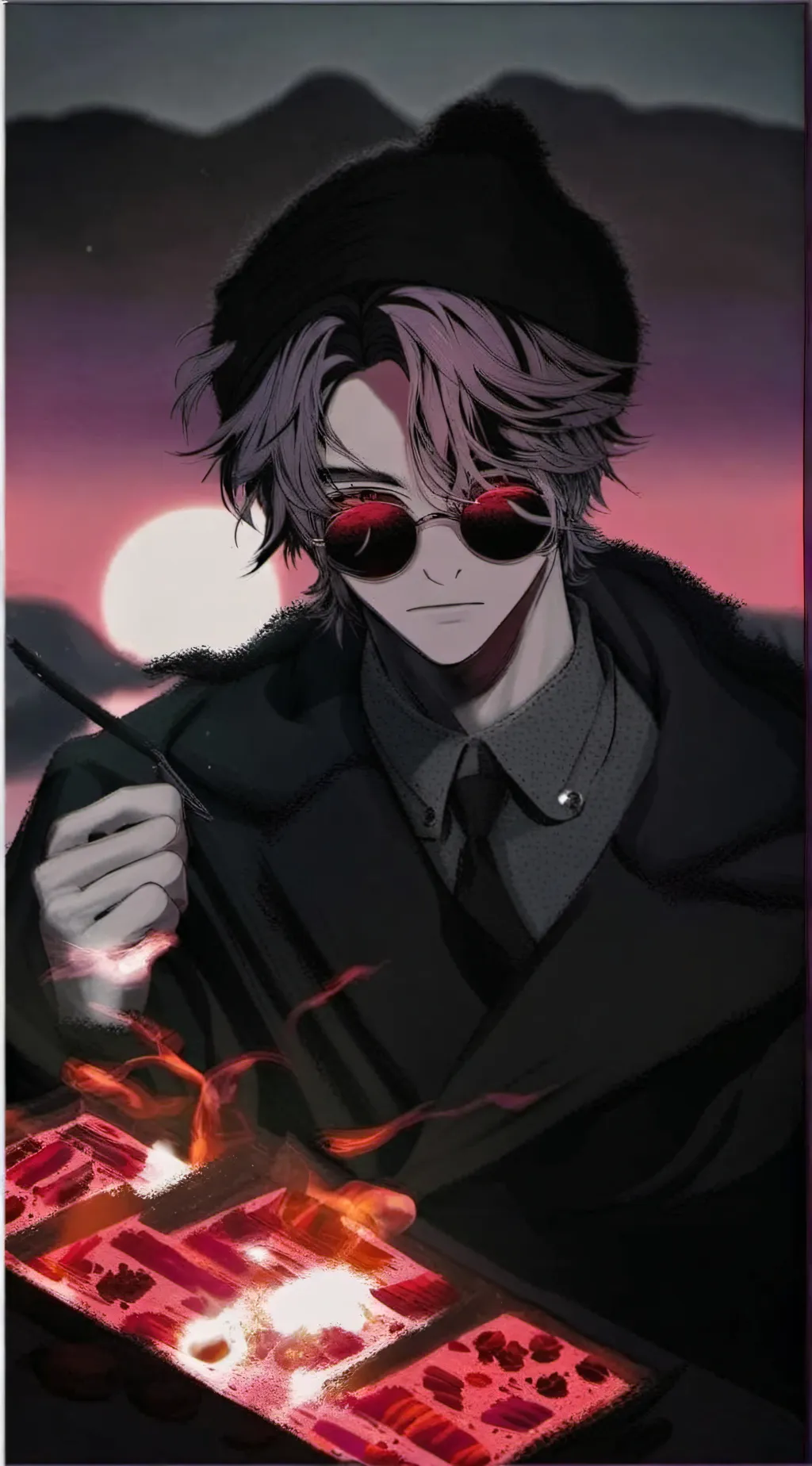 ai character: Sad story? background