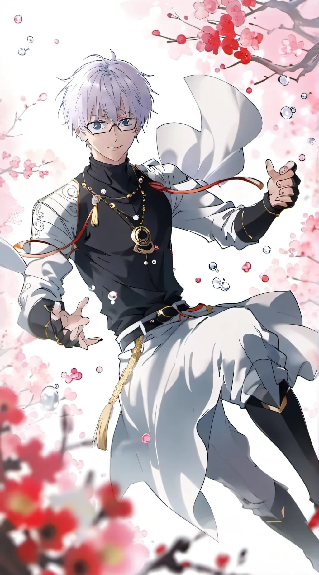 ai character: Gojo fcking nerd background