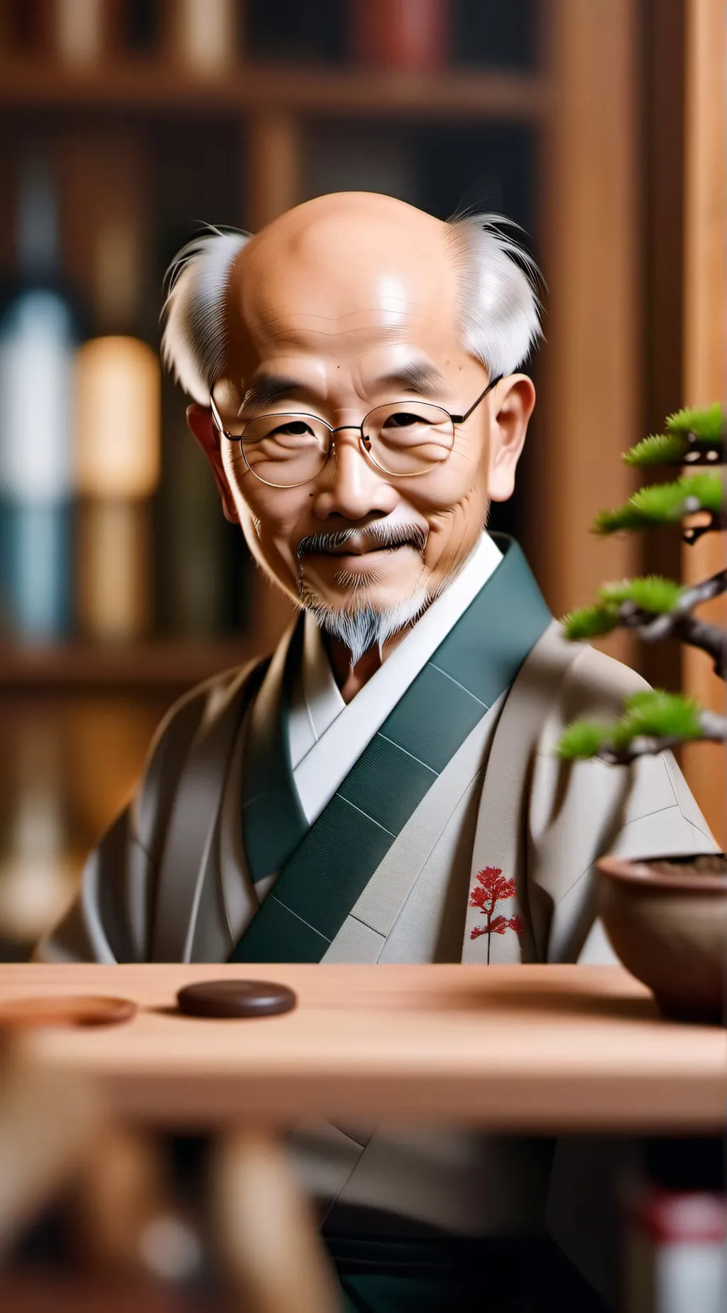 ai character: Mr Miyagi background