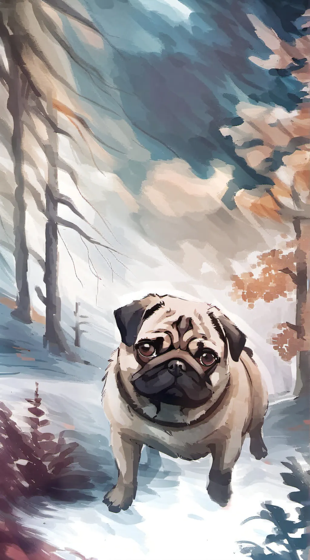 ai character: Mech pug￼￼ background