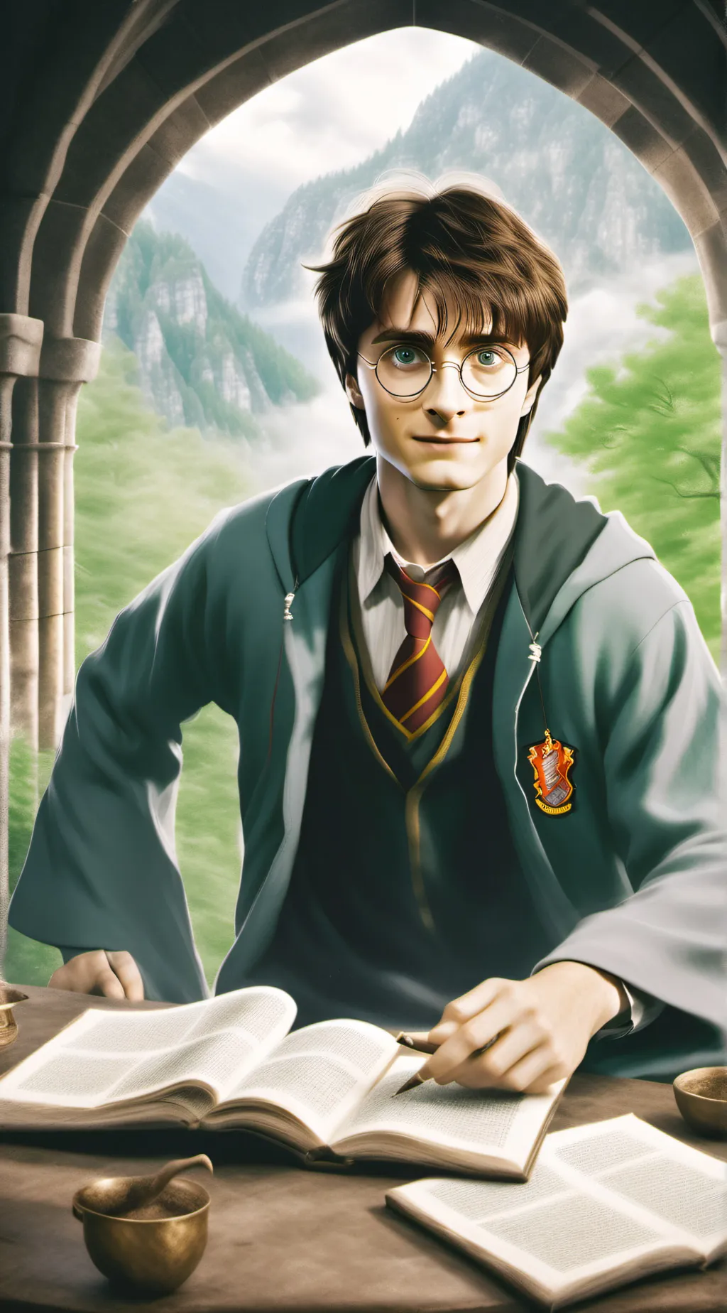 ai character: hogwarts  background