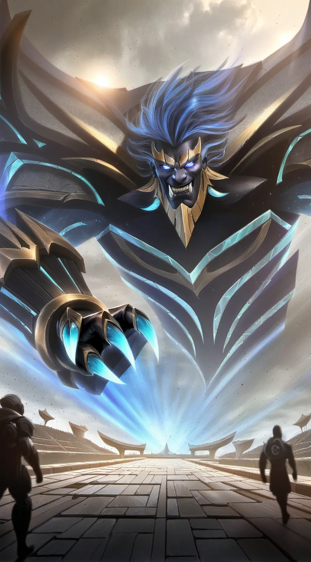 ai character: MHA fight a robot  background