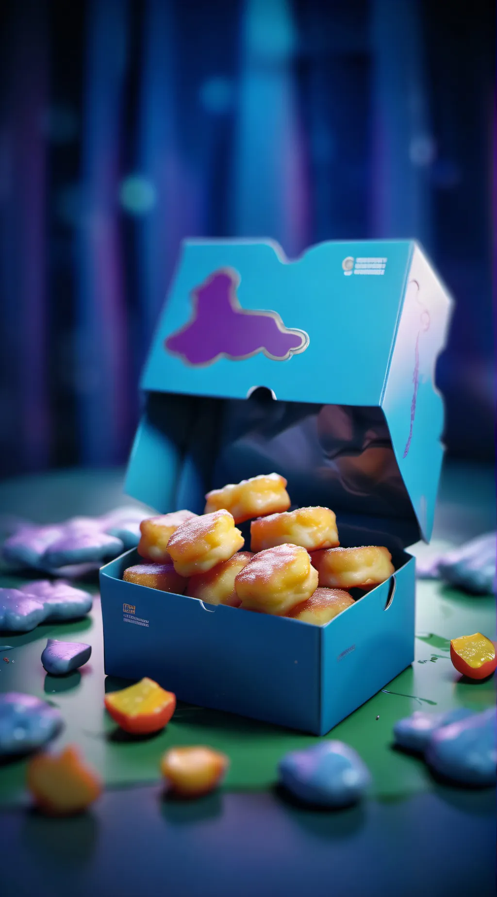 ai character: CHICKEN NUGGETS background