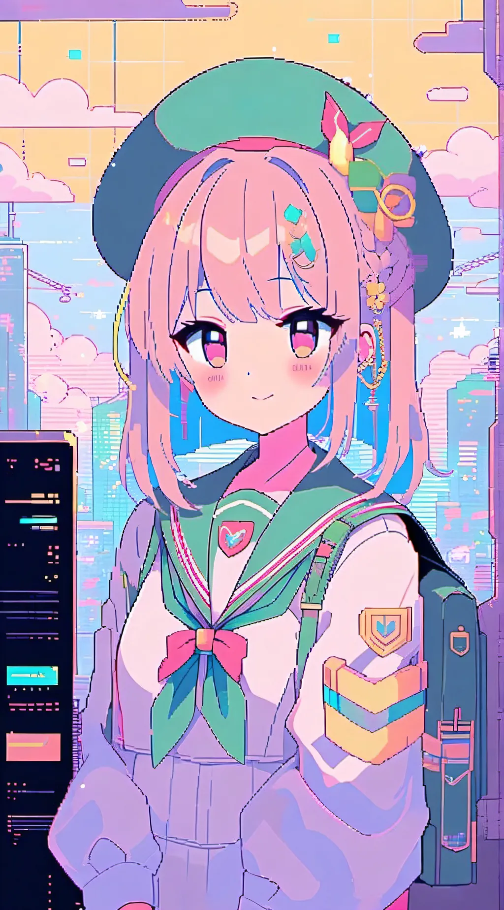 ai character: Future Anime GF background