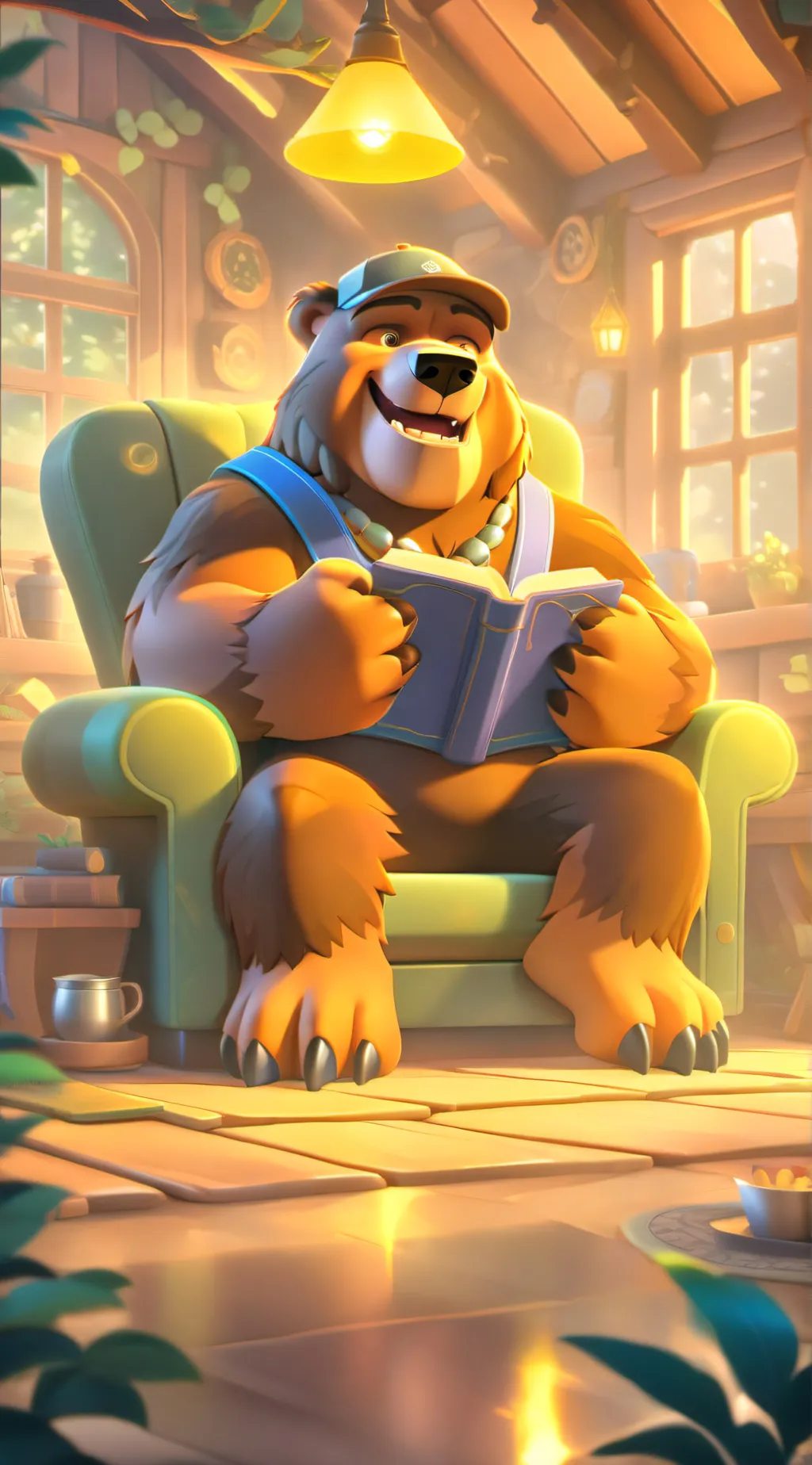 ai character: Papa Bear background