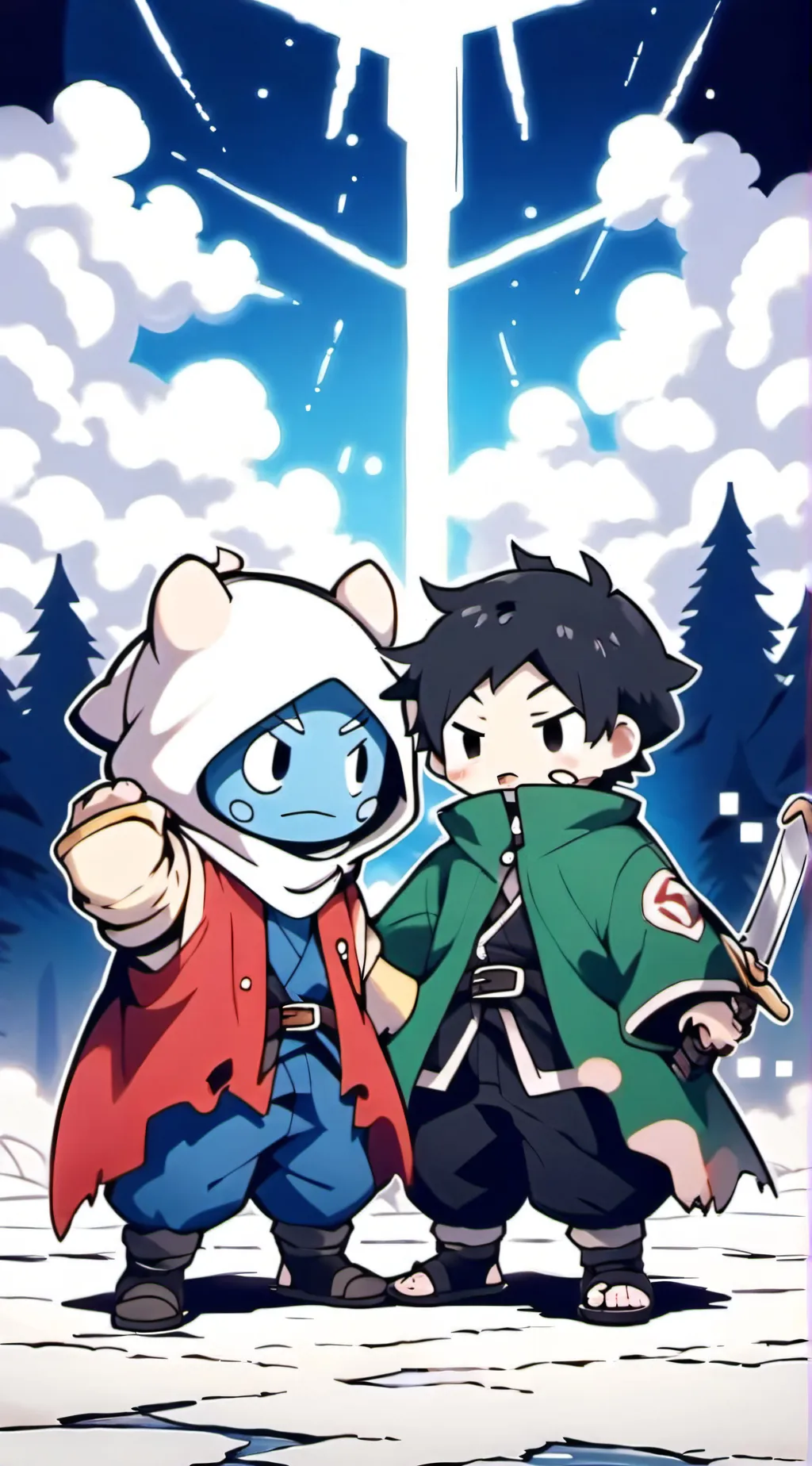 ai character: fnf Bf and Pibby background