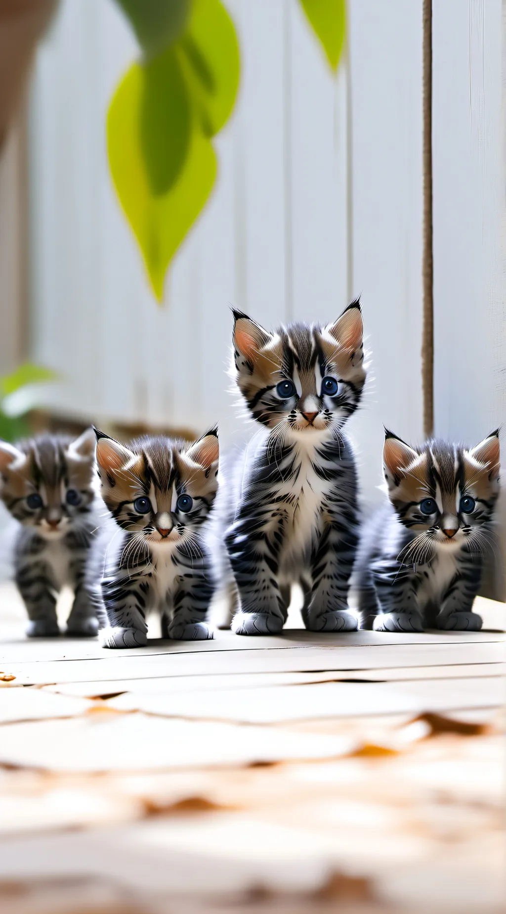 ai character: 4 kittens background