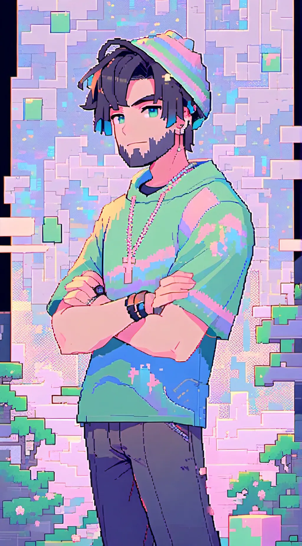 ai character: Minecraft Steve background